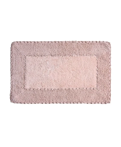 Laura Ashley Cotton Ruffled Bath Rug, 17" x 24"