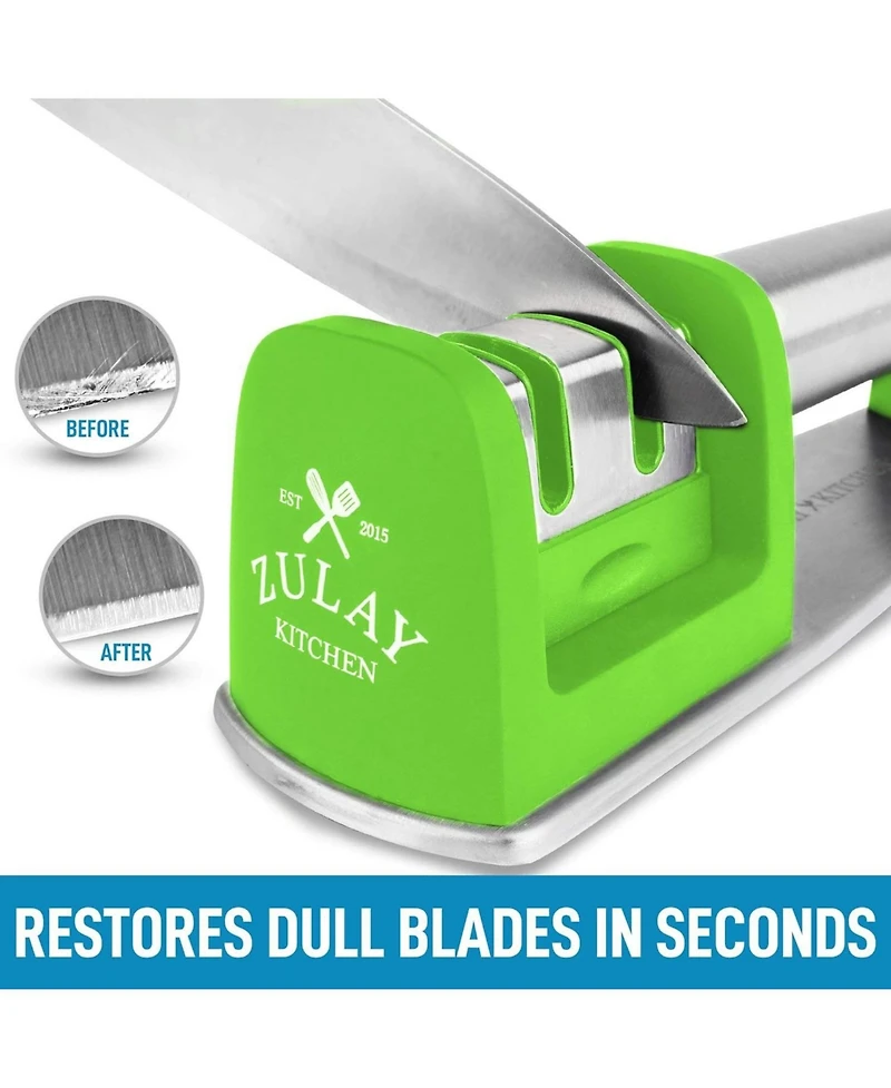 Premium Quality Knife Sharpener for Straight and Serrated Knives Stainless Steel Ceramic Tungsten