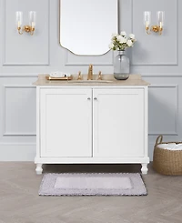 Laura Ashley Ruffled Cotton Bath Rug, 20" x 34"