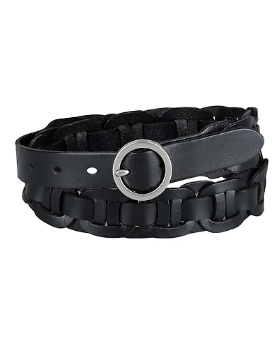Tommy Hilfiger Women's Woven Leather Linked Casual Belt
