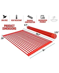 Multipurpose Heavy Duty Silicone Roll Up Sink Drying Rack Large