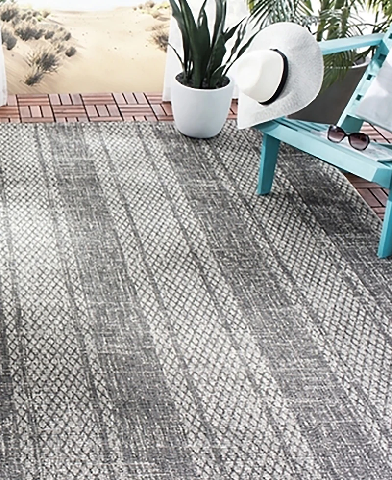 Safavieh Courtyard CY8736 Light Gray and Black 8' x 11' Sisal Weave Outdoor Area Rug