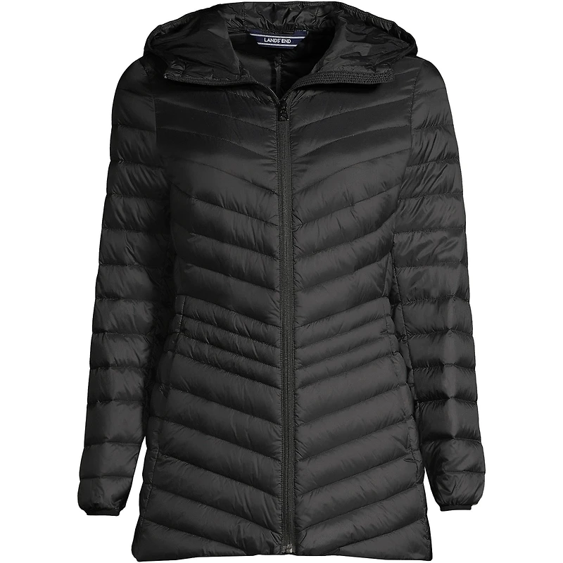 Lands' End Women's Petite Ultralight Packable Long Down Jacket