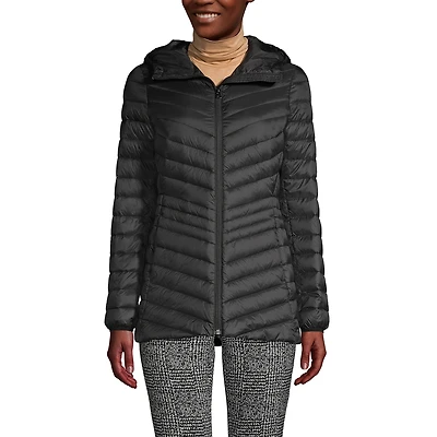 Lands' End Women's Petite Ultralight Packable Long Down Jacket