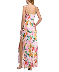 Morgan & Company Juniors' Floral Cowlneck Maxi Dress