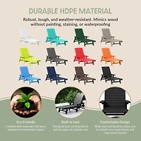 WestinTrends 3 Pieces Set Poly Adirondack Outdoor Chaise Lounges with Side Table