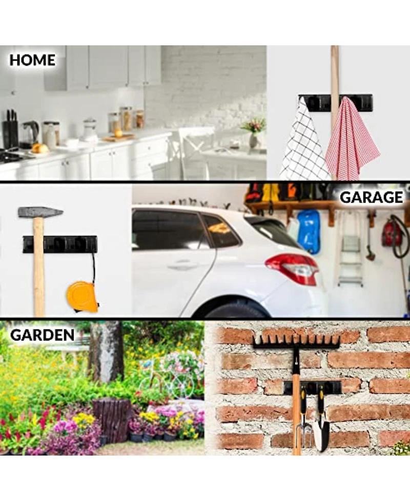 Wall Mount Mop Holder and Broom Hanger ( Slots