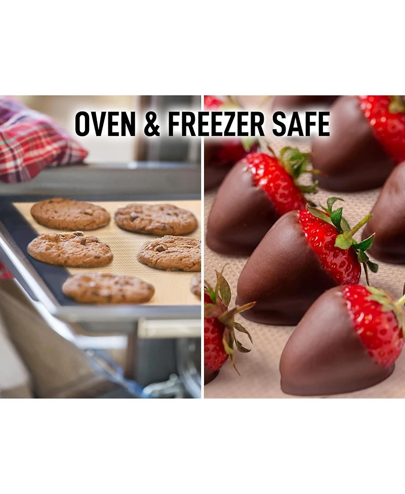 (2 Pack) Silicone Baking Mat Sheet Set - Reusable Nonstick