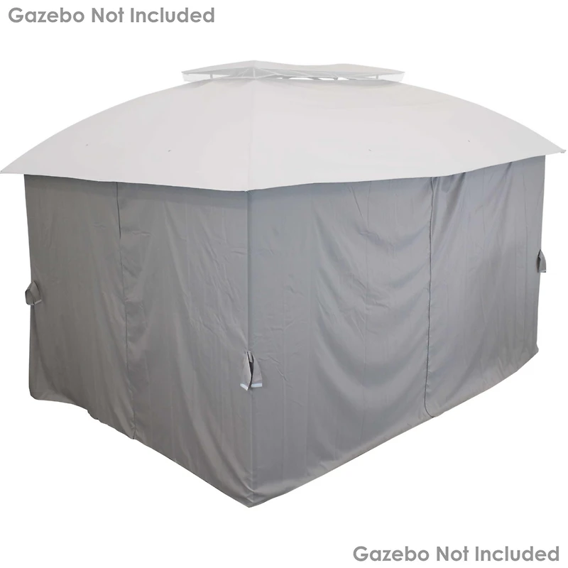 10-Foot x 13-Foot Gazebo 4-Piece Polyester Sidewall Set - Outdoor 125 Inches Wide x 77 Inches Tall Polyester Fabric Gazebo Curtains Only