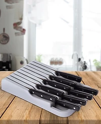 Cheer Collection Kitchen Drawer Knife Organizer - Space Saving Tray to Keep Knives Organized