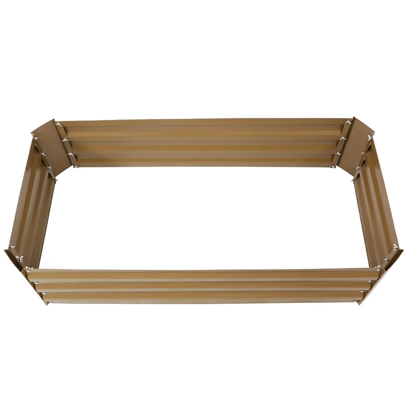 Raised Corrugated Galvanized Steel Rectangle Garden Bed for Plants, Vegetables, and Flowers