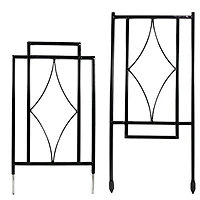 Contemporary Metal Wire Garden Trellis for Climbing Plants and Flowers - 30" H - Black - 2-Pack