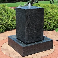 40"H Electric Polyresin and Fiberglass Large Pillar Outdoor Water Fountain with Led Lights