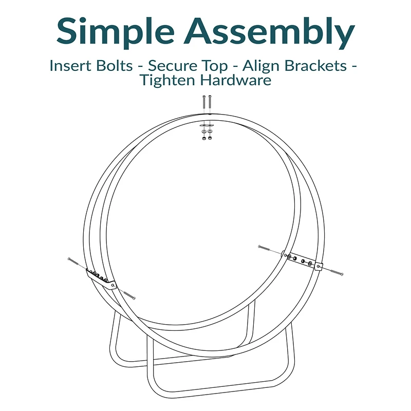 Sunnydaze Decor in Powder-Coated Steel Firewood Log Hoop Rack with Black Cover