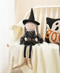Glitzhome 29"H Halloween Fabric Dressed Witch Sitter