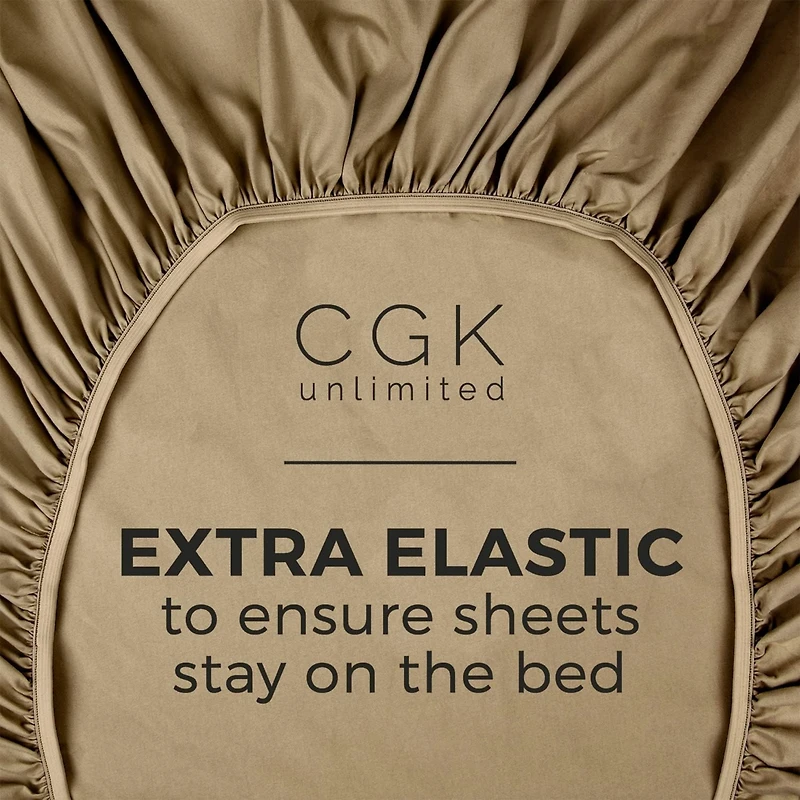 Cgk Unlimited Deep Pocket 14 - 16 Inch Microfiber Fitted Sheet Twin Extra Long