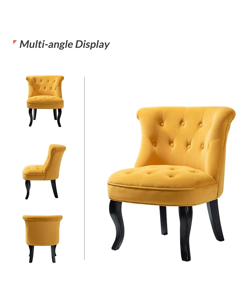 Modern Velvet Armless small Accent Chairs For Space Saving