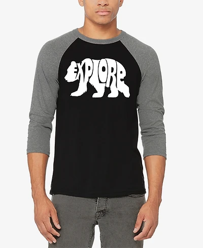 La Pop Art Explore - Men's Raglan Baseball Word T-Shirt