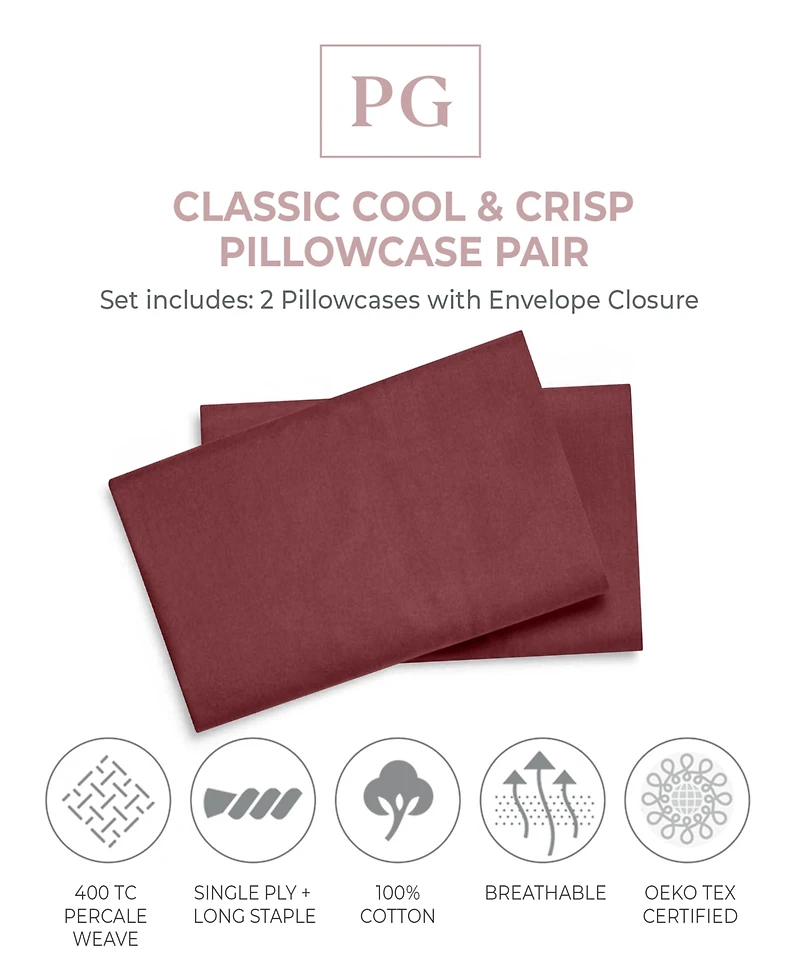 Pillow Gal Classic Cool Crisp 2 Piece Pillowcase Set