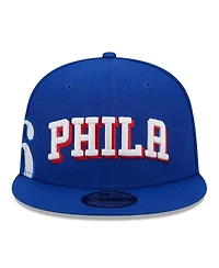 New Era Men's Royal Philadelphia 76ers Side Logo 9fifty Snapback Hat