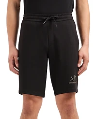 A|X Armani Exchange Men's Metallic Logo-Print 9" Drawstring Shorts