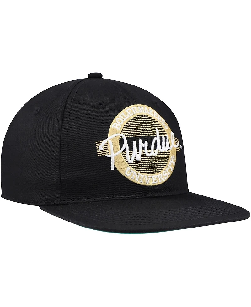 The Game Unisex Black Purdue Boilermakers Retro Circle Snapback Hat