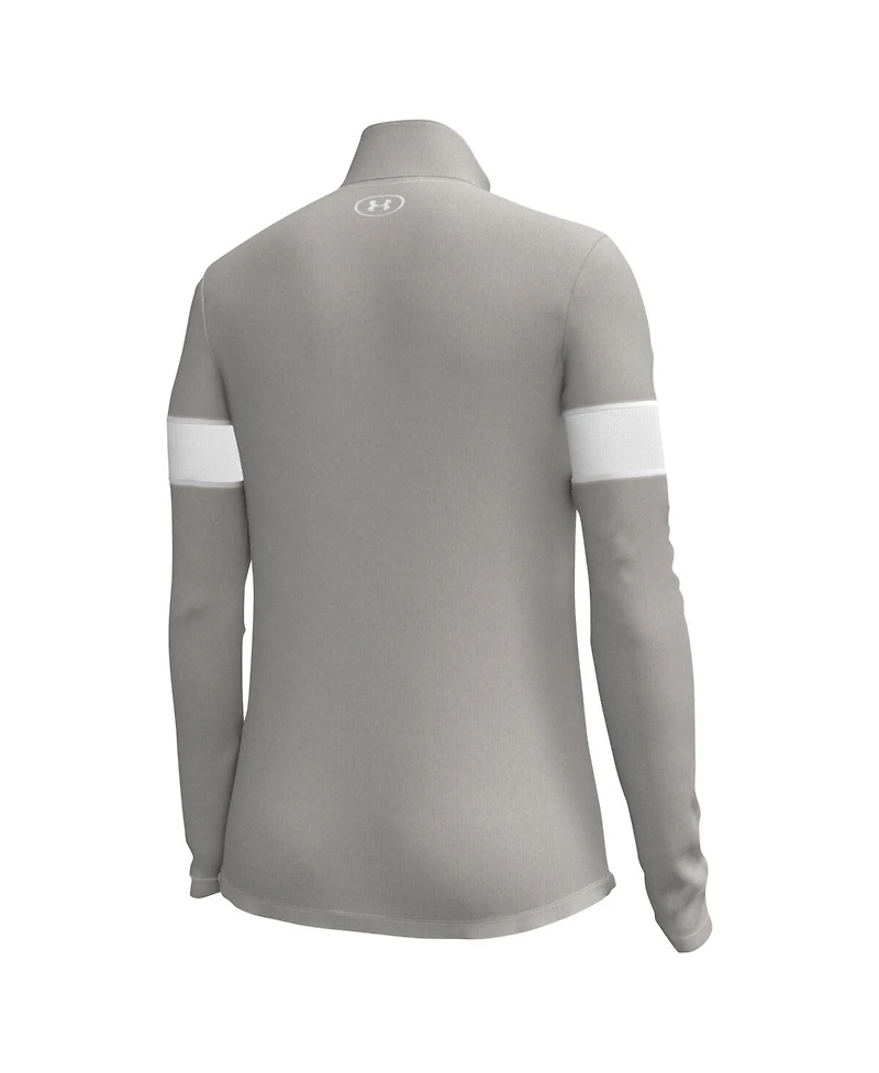 Women's Under Armour Gray Notre Dame Fighting Irish Gameday Challenger Quarter-Zip Top