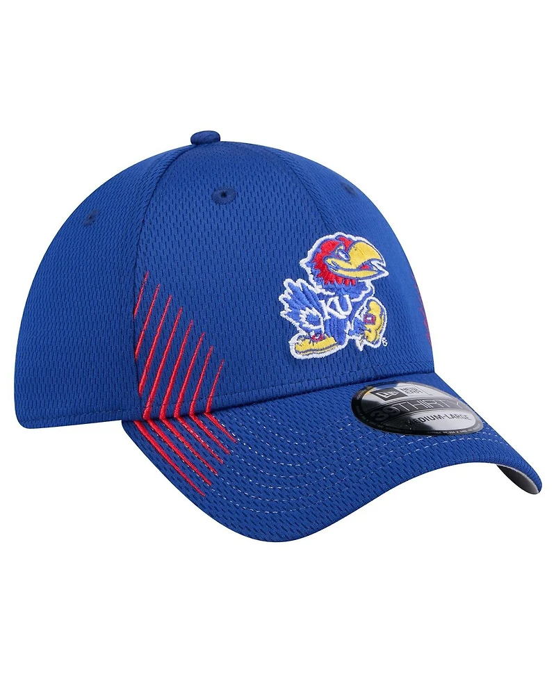 New Era Men's Royal Kansas Jayhawks Active Slash Sides 39Thirty Flex Hat