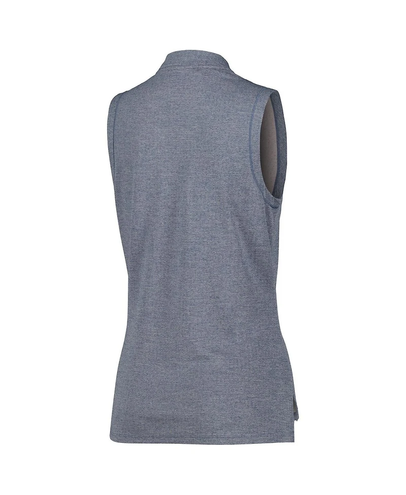 Adidas Women's Navy Wm Phoenix Open Ultimate365 Textured Heat.rdy V-Neck Sleeveless Polo