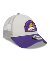 New Era Men's Khaki/Purple Phoenix Suns Throwback Patch Trucker 9Forty Adjustable Hat