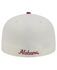 New Era Men's Alabama Crimson Tide Chrome White Vintage-like 59Fifty Fitted Hat