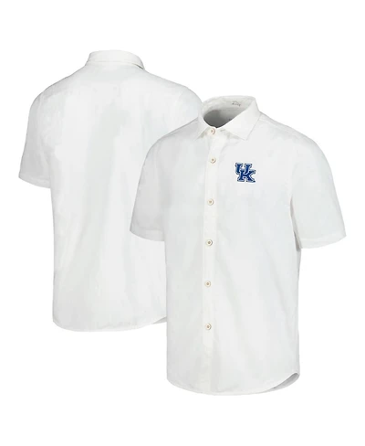 Tommy Bahama Men's White Kentucky Wildcats Coconut Point Palm Vista IslandZone Camp Button-Up Shirt