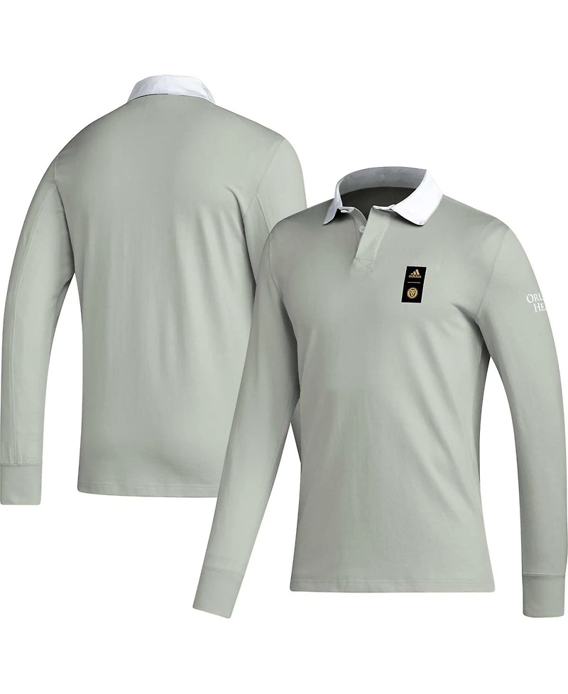 Adidas Men's 2023 Player Gray Orlando City Sc Travel Long Sleeve Polo