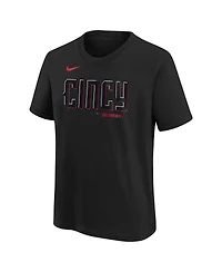 Nike Youth Elly De La Cruz Black Cincinnati Reds Fuse City Connect Name Number T-Shirt