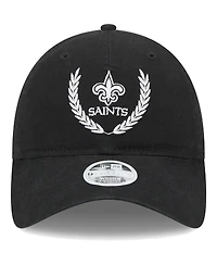 New Era Women's Black New Orleans Saints Leaves 9Twenty Adjustable Hat
