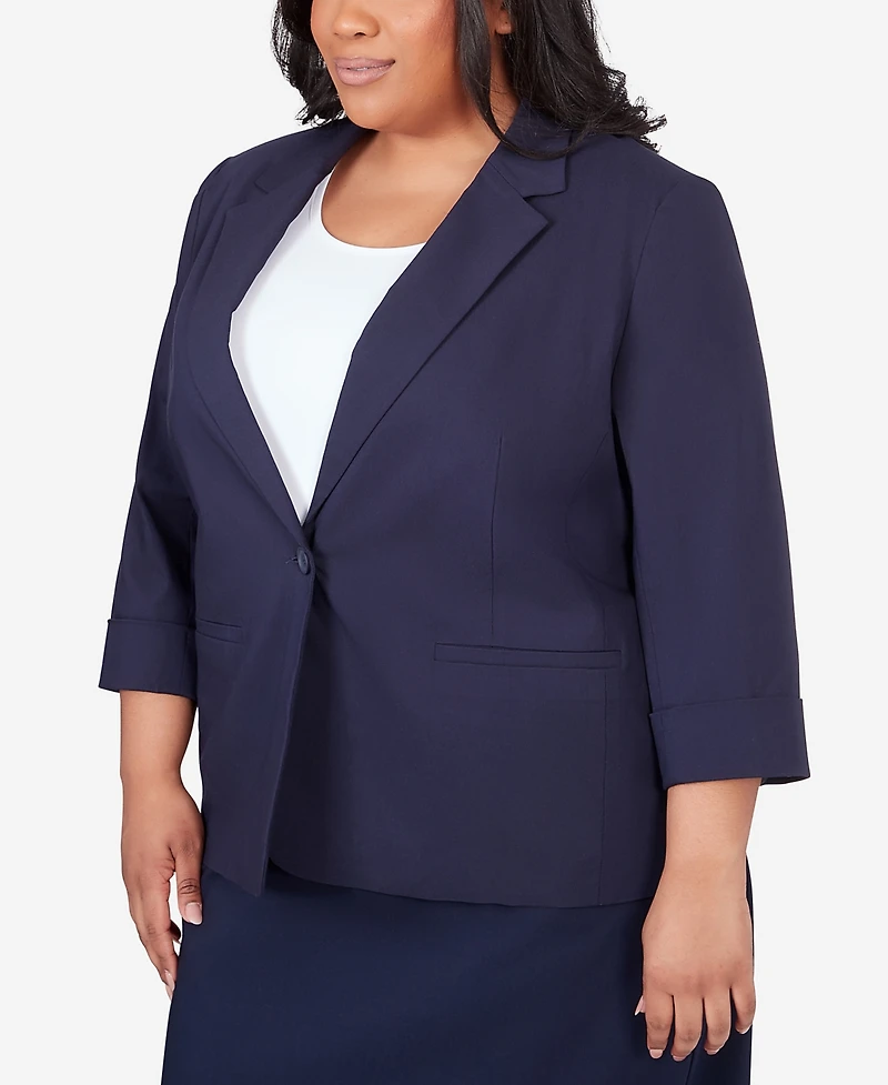 Alfred Dunner Plus Classic Fit Blazer Jacket