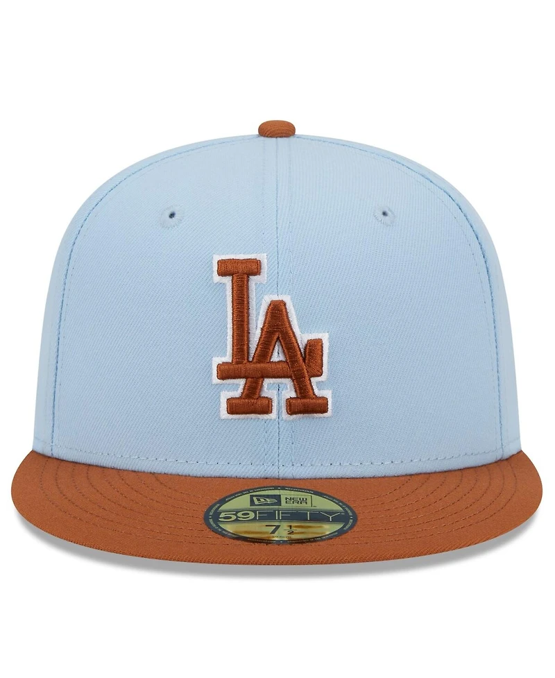 New Era Men's Light Blue/ Los Angeles Dodgers Spring Color Basic Two-Tone 59Fifty Fitted Hat