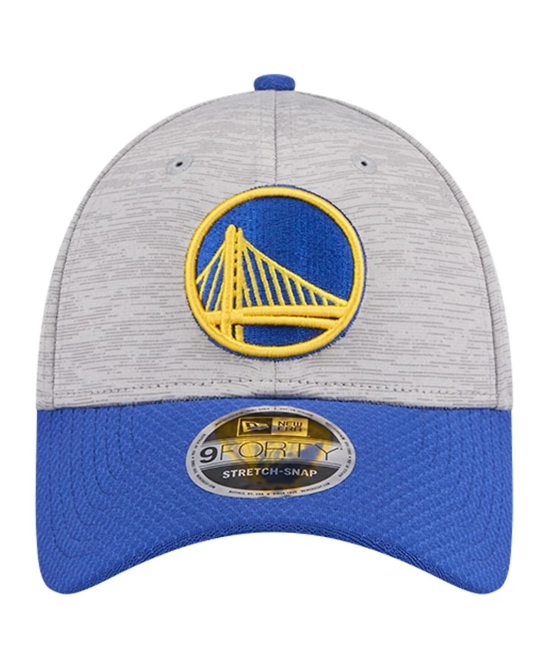 New Era Men's Heather Gray/Royal Golden State Warriors Active Digi-Tech Two-Tone 9Forty Adjustable Hat