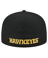 New Era Men's Black Iowa Hawkeyes Throwback 59fifty Fitted Hat
