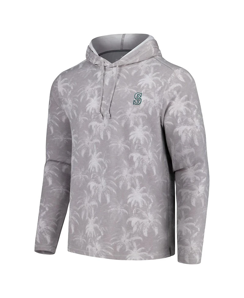 Tommy Bahama Men's Gray Seattle Mariners Palm Frenzy Hoodie Long Sleeve T-Shirt