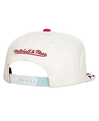 Mitchell Ness Men's White/Red Chicago Bulls Day 6 Snapback Hat