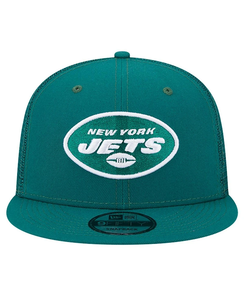 New Era Men's Green New York Jets Main Trucker 9Fifty Snapback Hat
