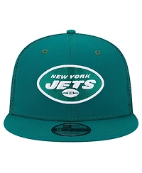 New Era Men's Green New York Jets Main Trucker 9Fifty Snapback Hat