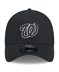 New Era Men's Washington Nationals Evergreen Black White Neo 39Thirty Flex Hat