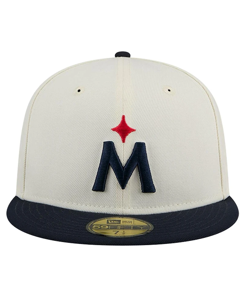 New Era Men's White Minnesota Twins Evergreen Chrome 59Fifty Fitted Hat