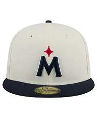 New Era Men's White Minnesota Twins Evergreen Chrome 59Fifty Fitted Hat