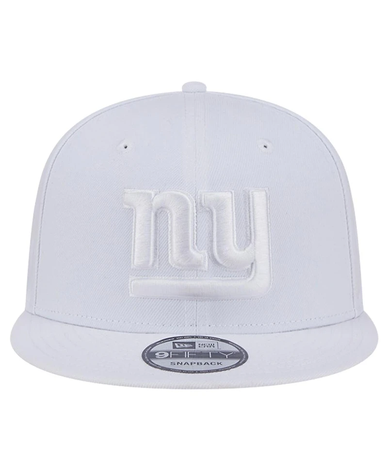 New Era Men's New York Giants Main White on White 9Fifty Snapback Hat