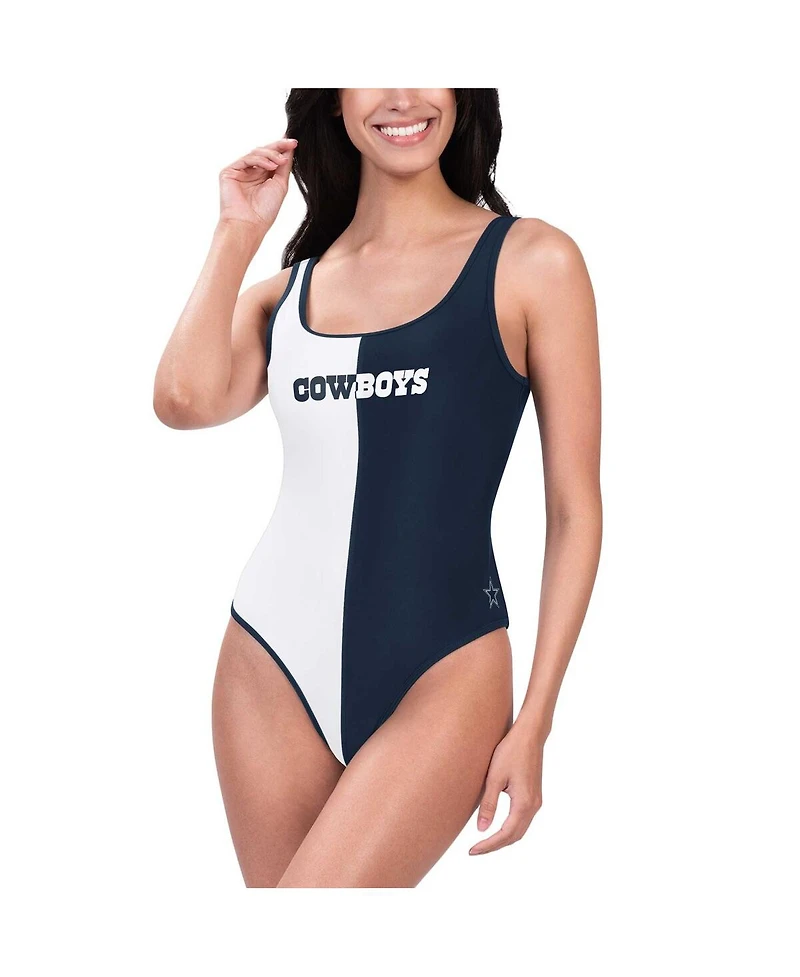 Women's G-iii 4Her by Carl Banks Navy/White Dallas Cowboys Last Stand One-Piece Swimsuit
