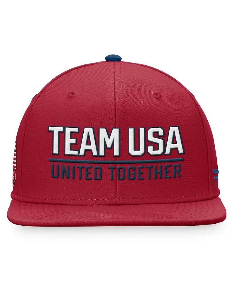 Fanatics Branded Men's Red Team Usa Snapback Hat