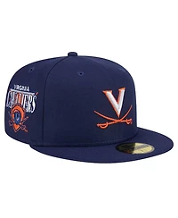 New Era Men's Navy Virginia Cavaliers Throwback 59Fifty Fitted Hat